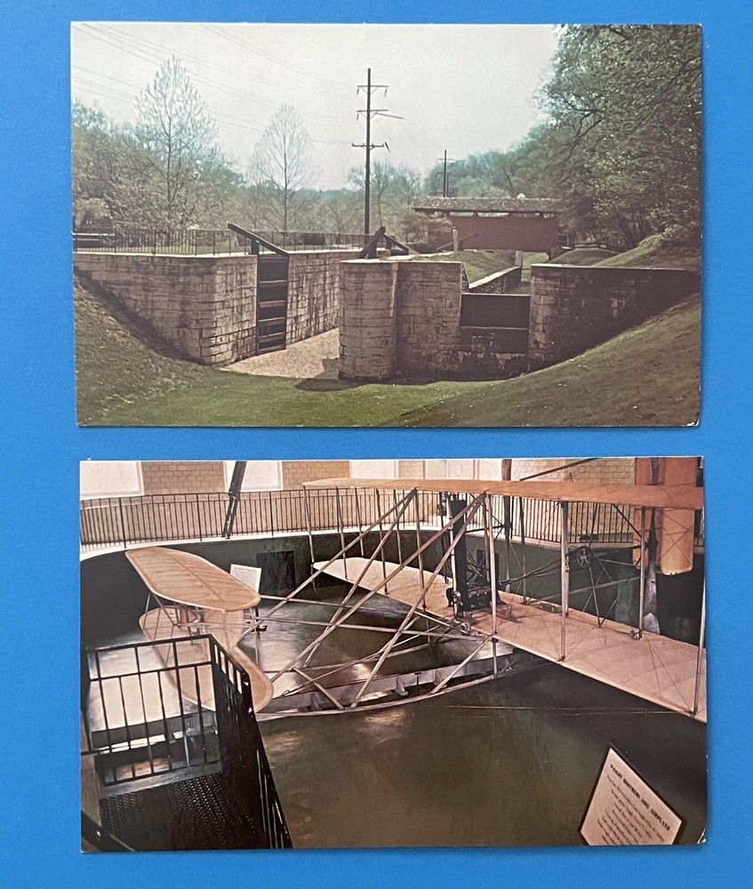 Wright Brothers Plane & Canal Lock Carillon Park Dayton Ohio Vintage Postcards