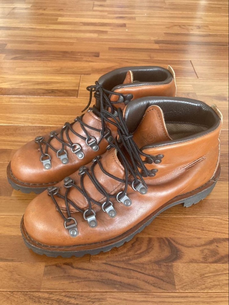 Men's Mountain Light Leather High-Cut Work Boots US 8.5 Brown Pre-Owned