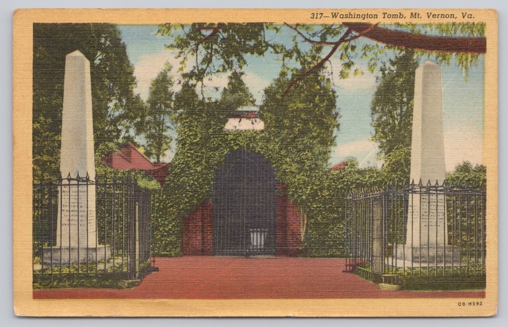 Mt Vernon Virginia, Washington Tomb, Vintage Postcard