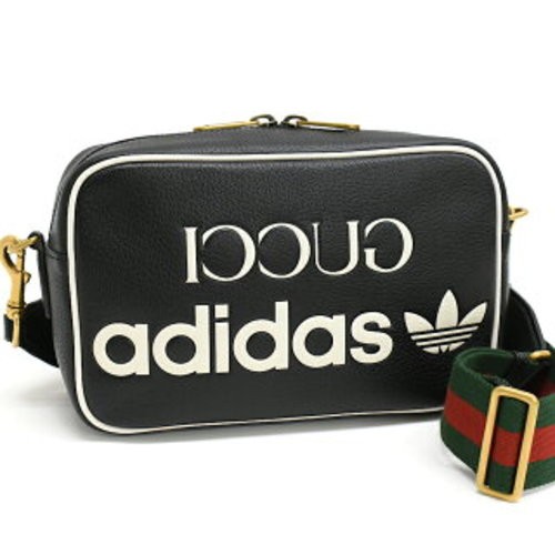 Gucci × Adidas 702427 2-Way Leather Shoulder Bag Black Unused Designer Limited