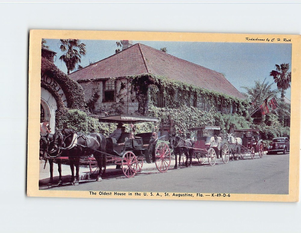 Postcard Oldest House Saint St. Augustine Florida USA North America
