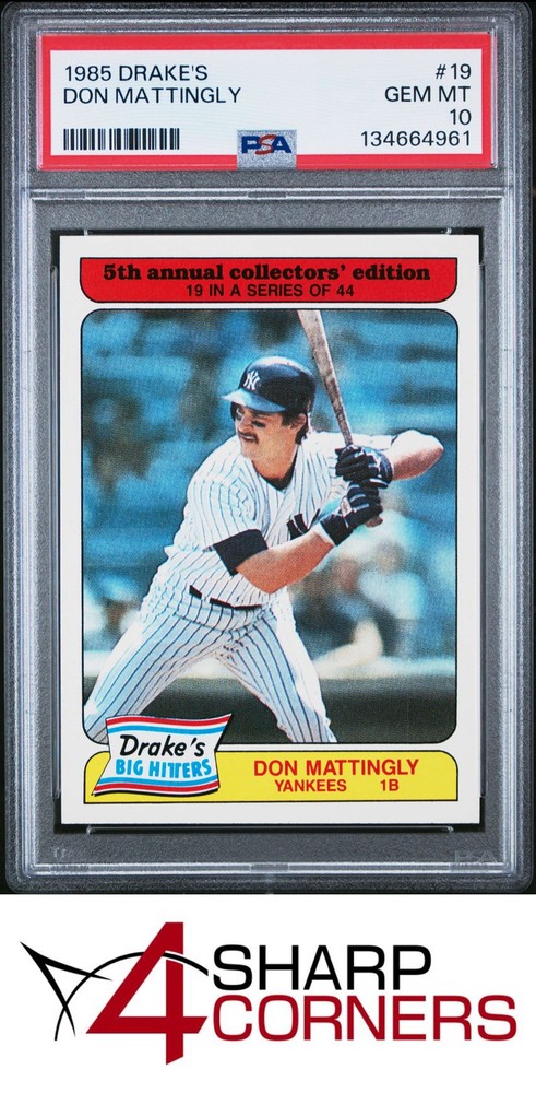1985 Drake's #19 Don Mattingly Yankees Psa 10Set builders paradise - improve your registry!