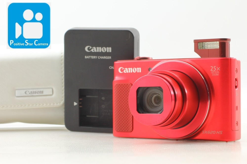 🎦VIDEO👀w/ Case ✨MINT✨ Canon PowerShot SX620 HS Red From JAPAN