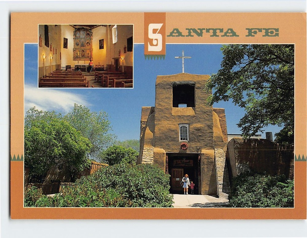 Postcard San Miguel Mission Santa Fe New Mexico USA