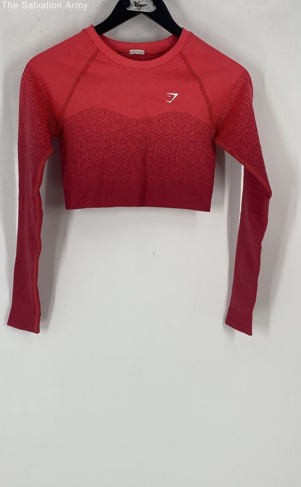 Gymshark Womens Coral Pink Long Sleeve Activewear Top & Leggings Lot Of 2