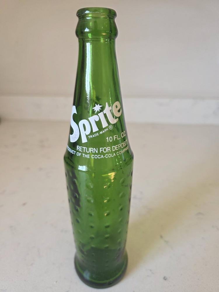 Vintage MCM Sprite Green Hobnail Glass 10oz Bottle Zion National Park