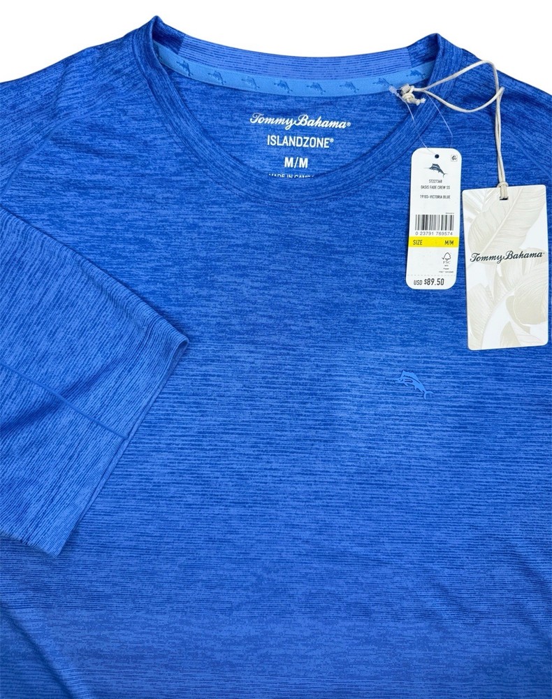 Tommy Bahama Island Zone Men’s Medium Blue Oasis Fade Short Sleeve T-Shirt NWT