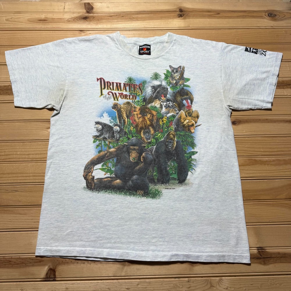 Vintage 90s Primates Of The World Cleveland Metroparks Zoo Souvenir Shirt Large