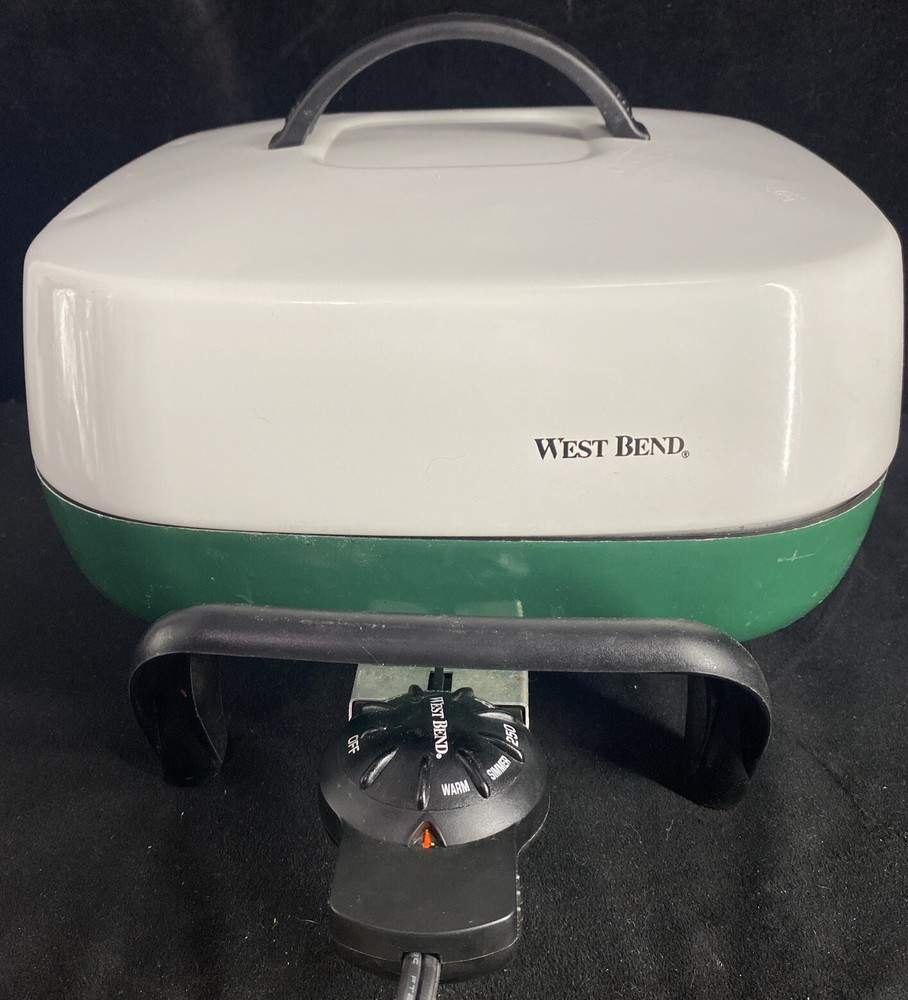West Bend 12” Electric Skillet Aluminum immersible Green, White Working