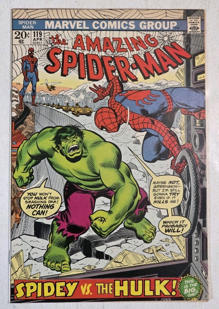 Amazing Spider-Man Bronze Age #119 NM Hulk App. 1973 John Romita Sr. High Grade