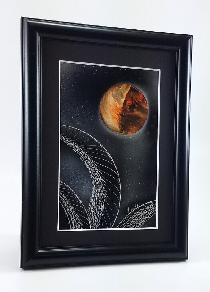 Miniature painting fantasy art signed with mat board by artist Jason Girard.