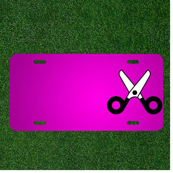 Custom Personalized Scissor-Themed License Plate with Names  