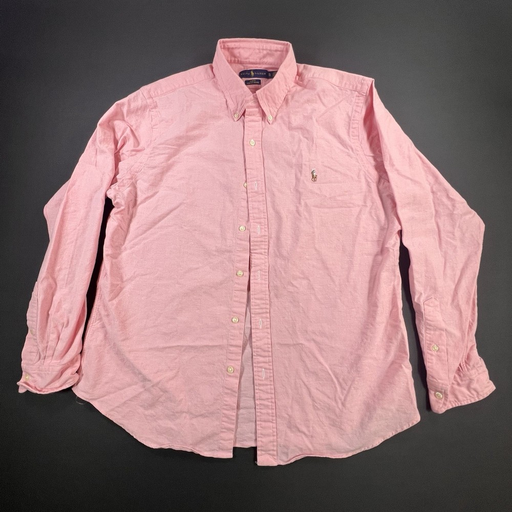 Polo Ralph Lauren Men’s Slim Fit Stretch Oxford Pink Shirt Size XL Button Up