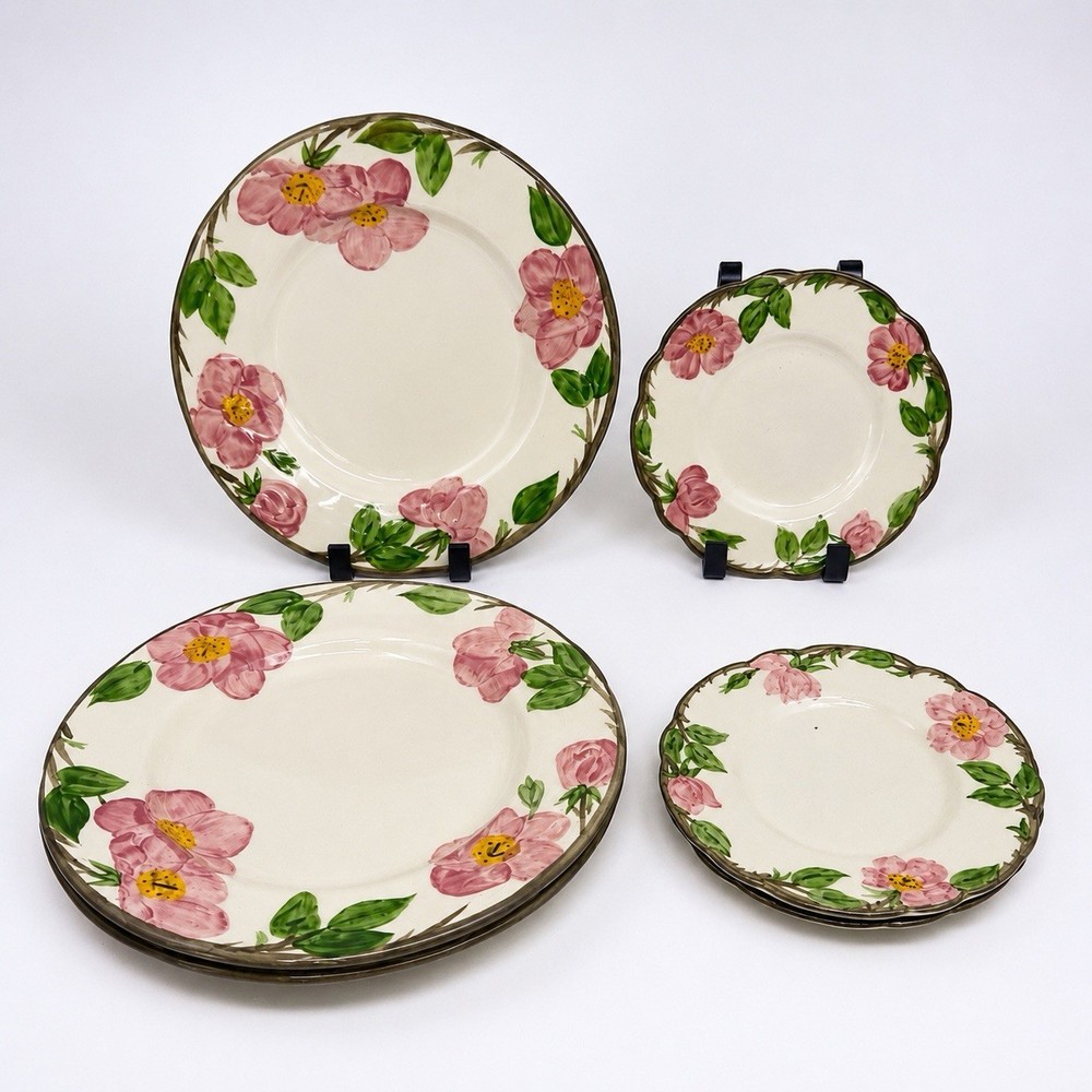 Franciscan Desert Rose England 6 Pc Plate Set 3 Dinner 9.5” & 3 Salad 6.5”