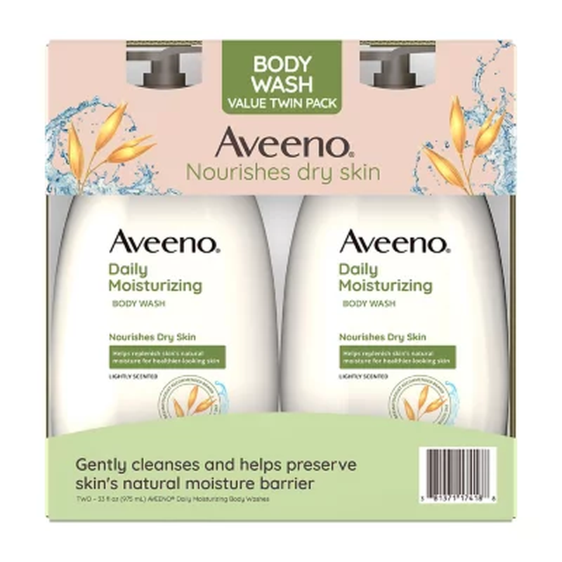 Aveeno Daily Moisturizing Body Wash – 33 fl. oz. Each, 2 Pack