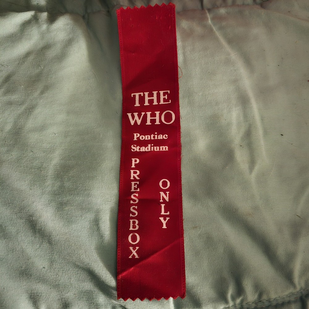 The Who Pressbox Only Ribbon Pin Pontiac Stadium Michigan Mod Rock Journalist