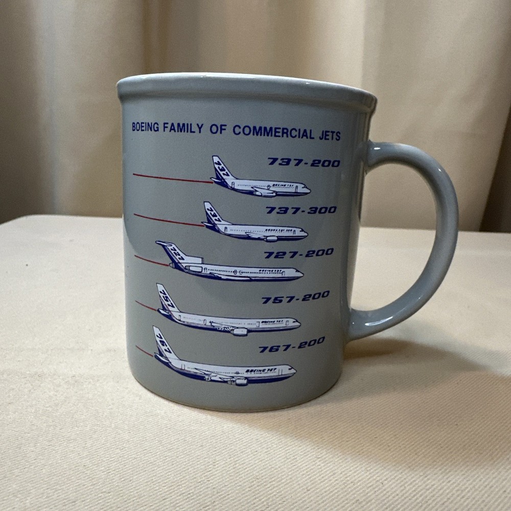Vintage BOEING 767 747 737 727 757 Commercial Family of Jets Coffee Mug