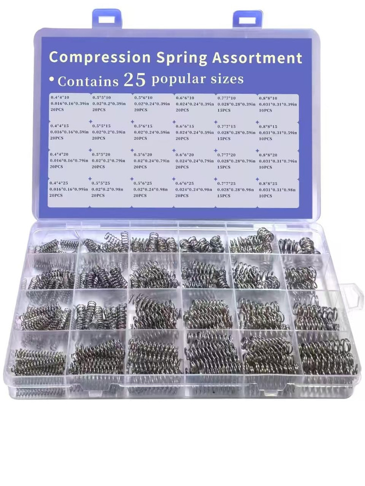 Compression Springs Assortment Kit, 420 Pcs 24 Different Sizes Stainless Steel S
