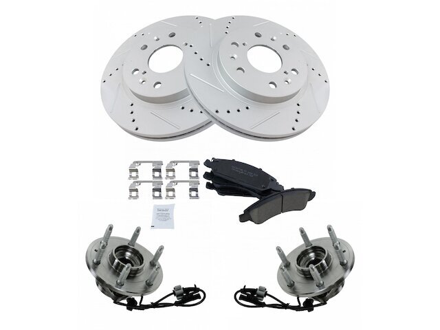 Front Brake Pad and Rotor and Wheel Hub Kit fits Escalade ESV 2008-2014 36MKMP
