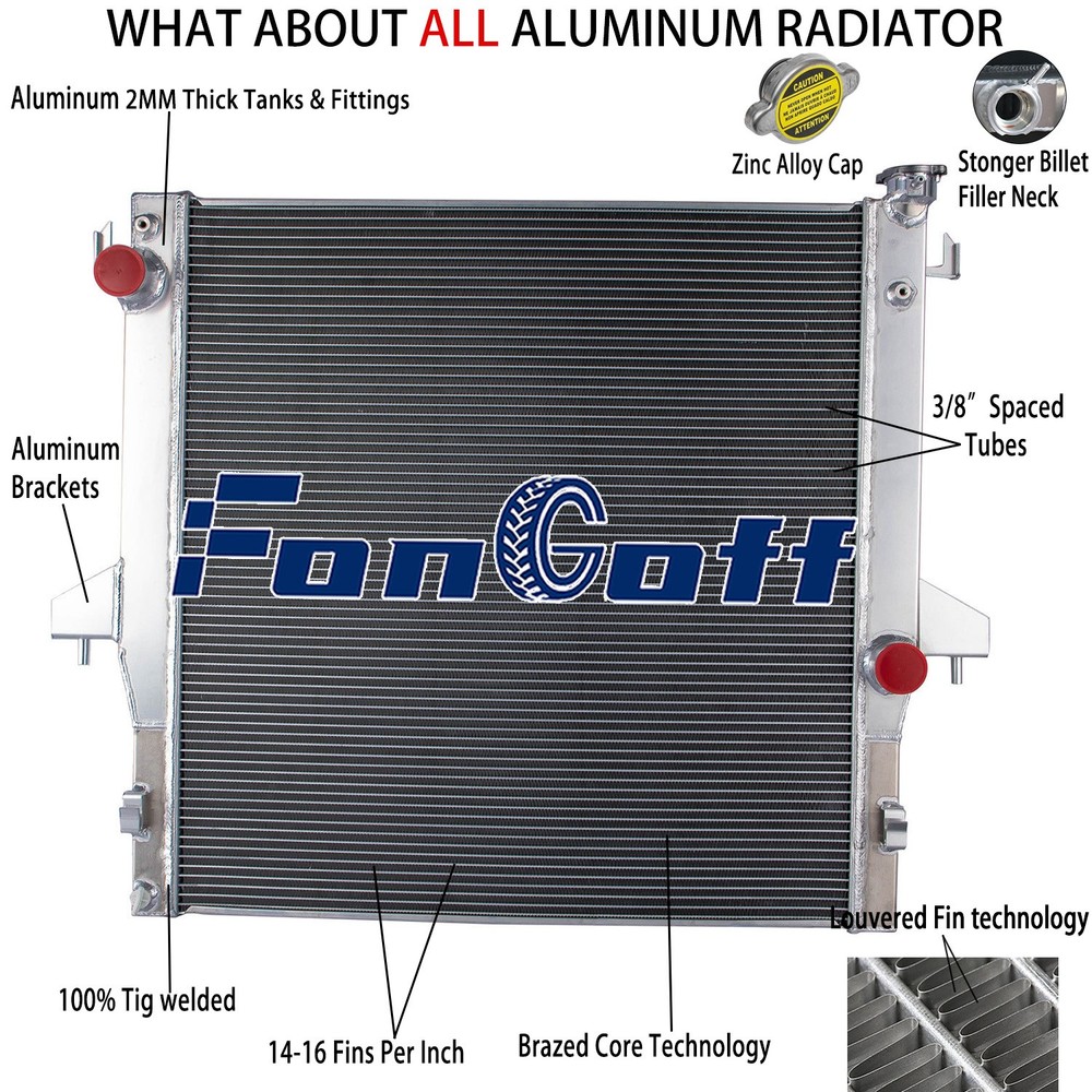 4 Core Radiator Fit 2003-2010 Dodge RAM 2500 3500 5.9L 6.7L L6 Diesel Cummins MT