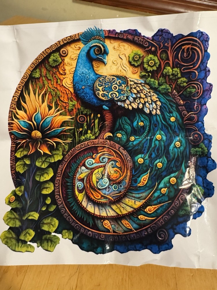 A3 Wooden animal Bird Shape peacock Jigsaw Puzzle for Adults Kids Friends Family