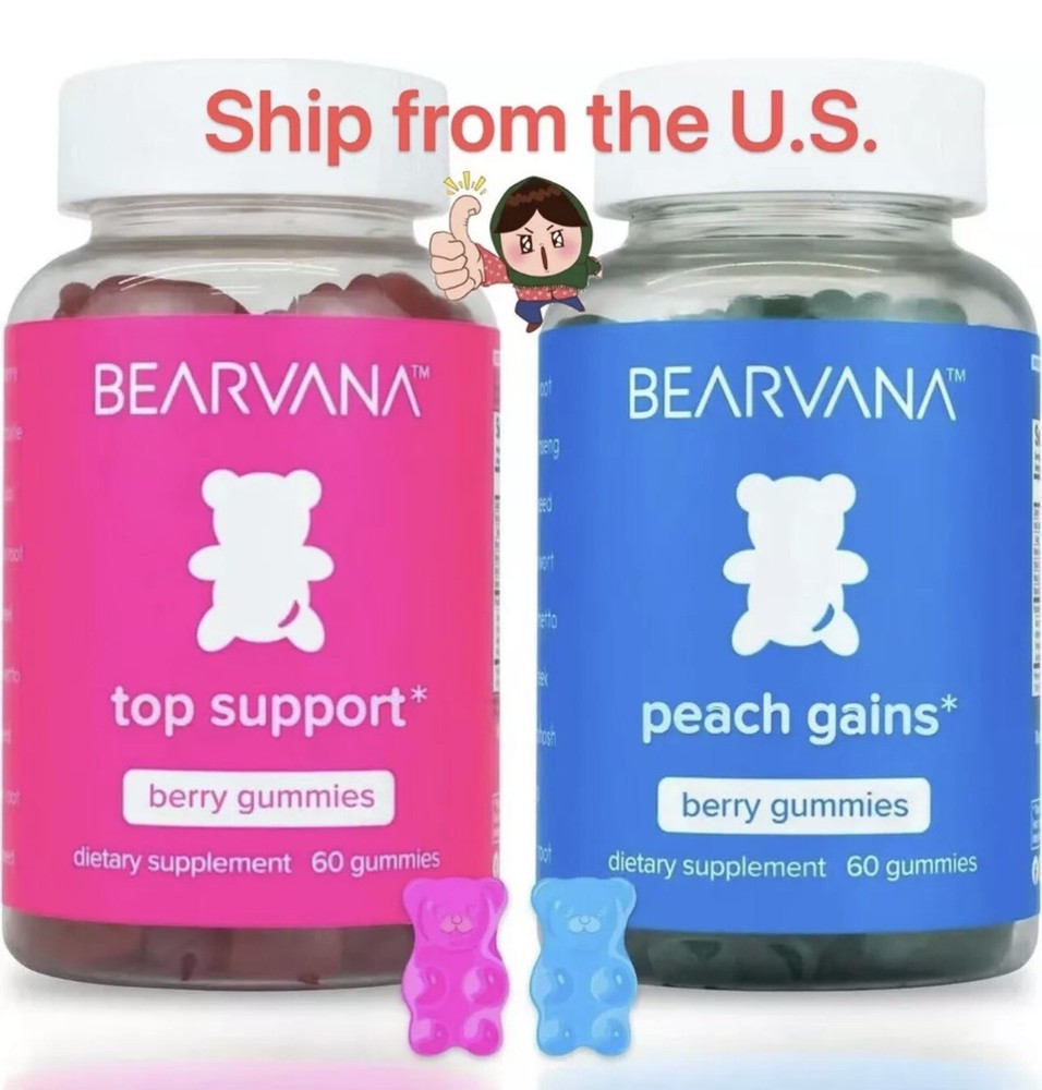 BEARVANA Gummies Combo Pack-Top Support&Peach Gains For Work Out&Muscle Recovery