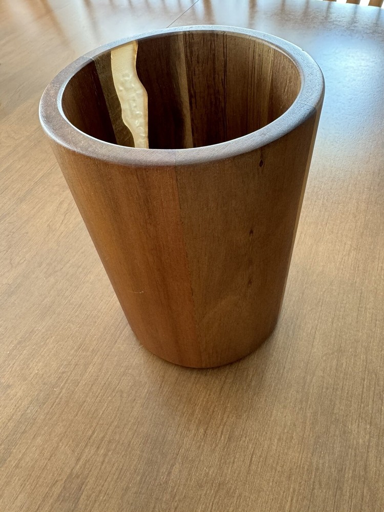Acacia Wood And Resin Utensil Holder-image