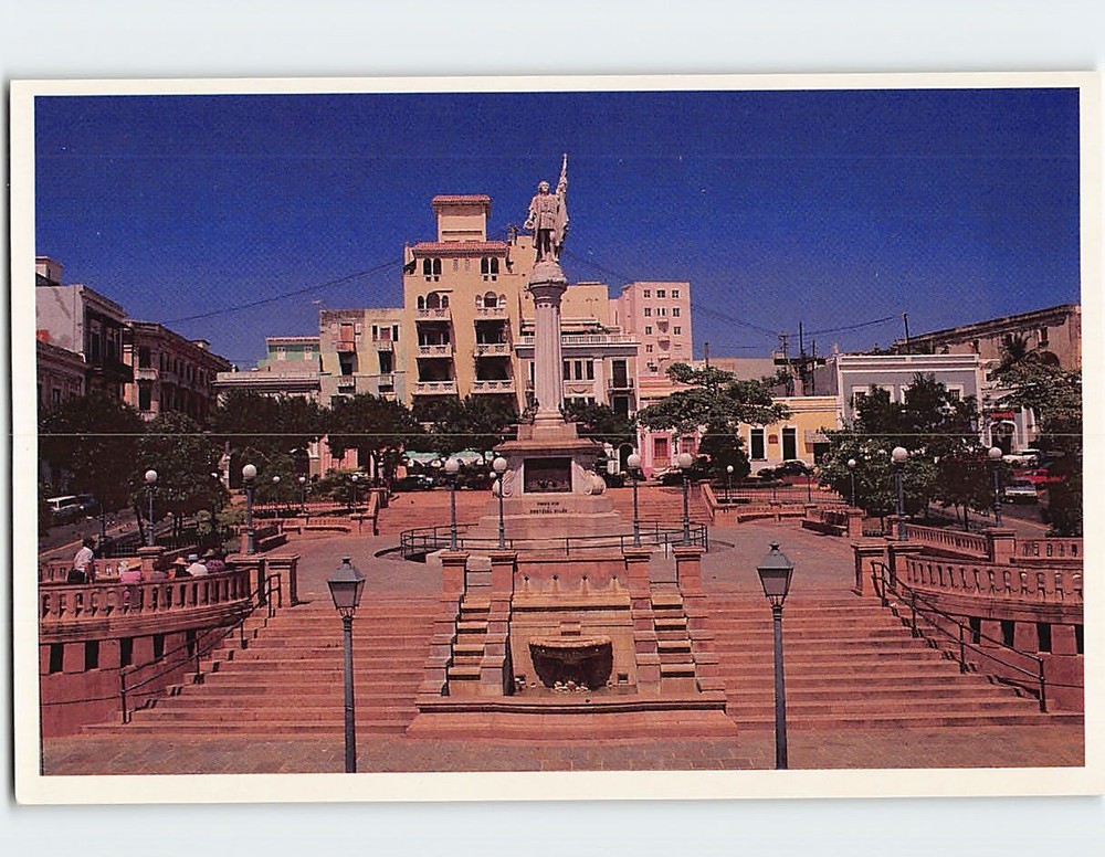 Postcard Plaza De Colon Old San Juan Puerto Rico USA