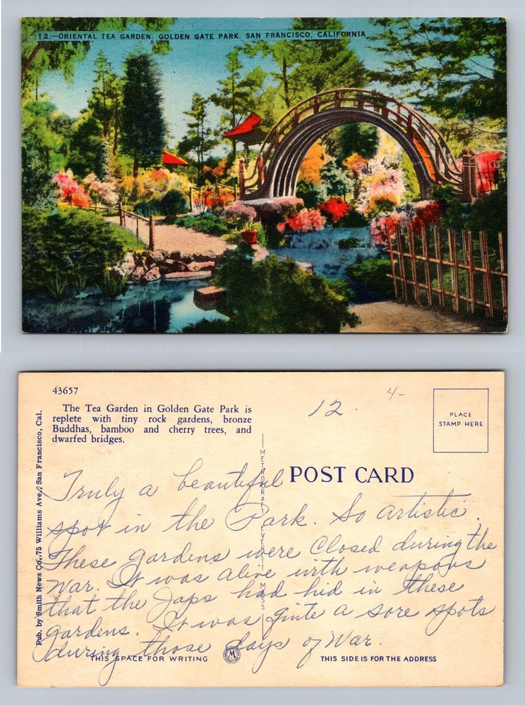 San Francisco, CA-California, Oriental Tea Garden Moon Bridge Vintage Postcard
