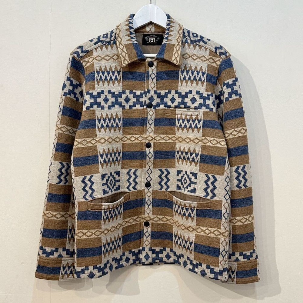 Rrl Ralph Lauren Jacquard Native Over Shirt Jacket Double Rl _#157