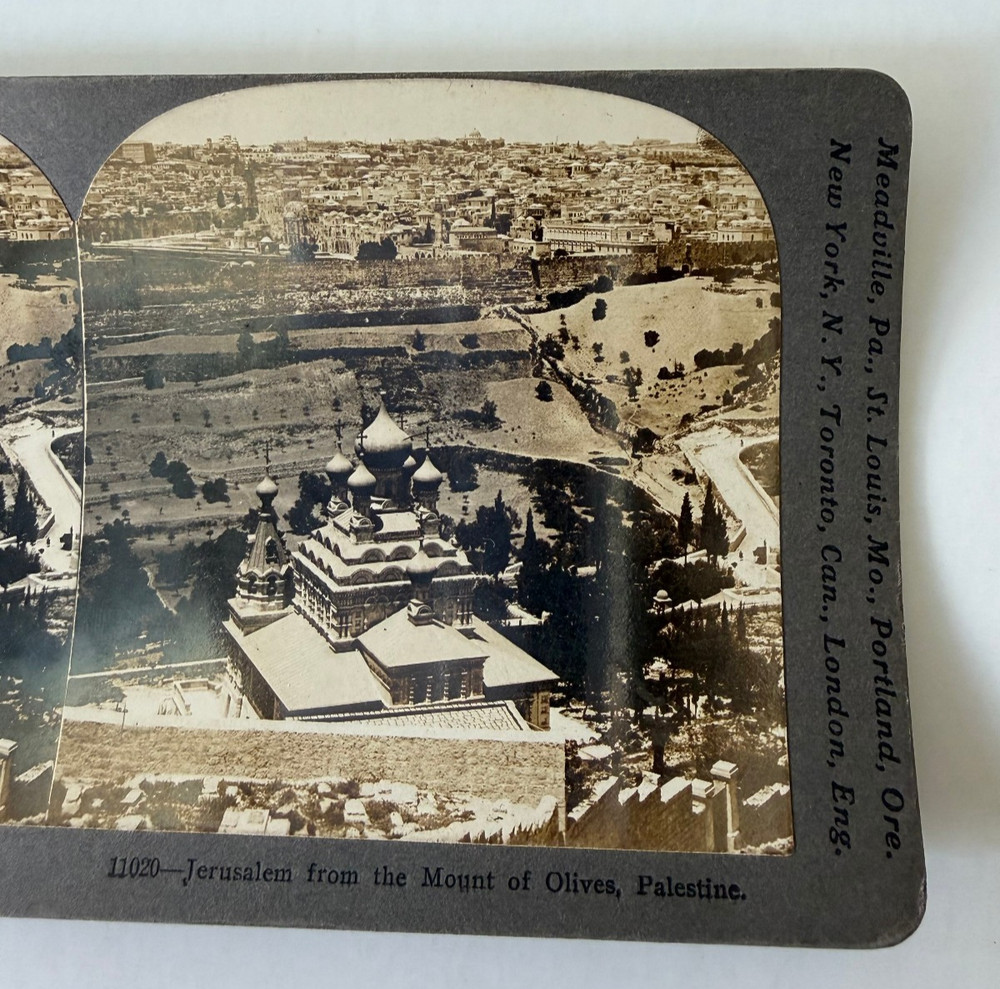 Jerusalem from the Mount of Olives Palestine Stereoview Keystone c. 1900