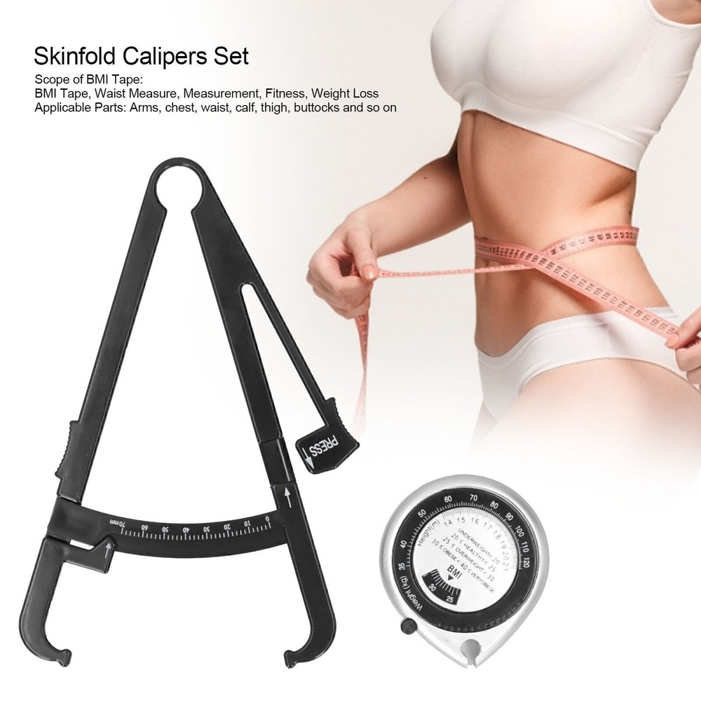 Body Fat Caliper BMI Measuring Tape Skinfold Calipers Body Fat Measure Tape