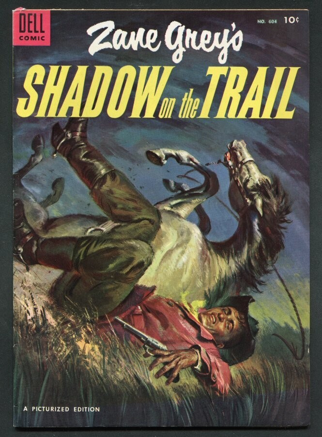 1955 #24 (604) ZANE GREY'S SHADOW ON THE TRAIL DELL COMIC BOOK....FINE