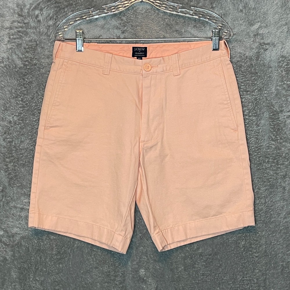 J.Crew Men Preppy Classic Gramercy Mid Rise Flat Front Chino Shorts 31W Orange