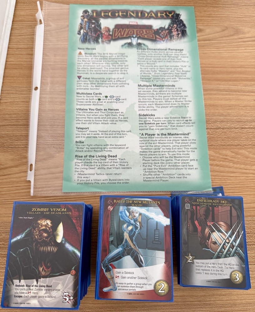 Marvel Legendary Secret Wars Volume 1 Expansion  - MINT - COMPLETE - NO BOX