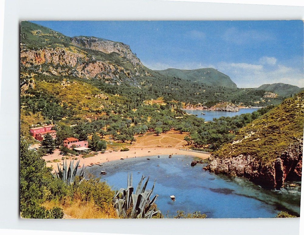 Postcard Aerial View Palaiokastritsa Corfu Greece
