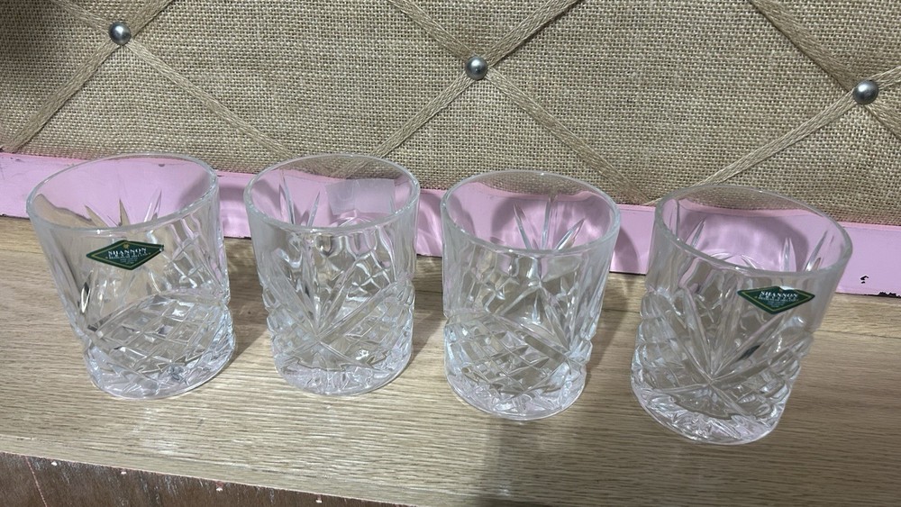 Shannon Godinger Crystal Double Old Fashioned Whisky Glasses Set 4