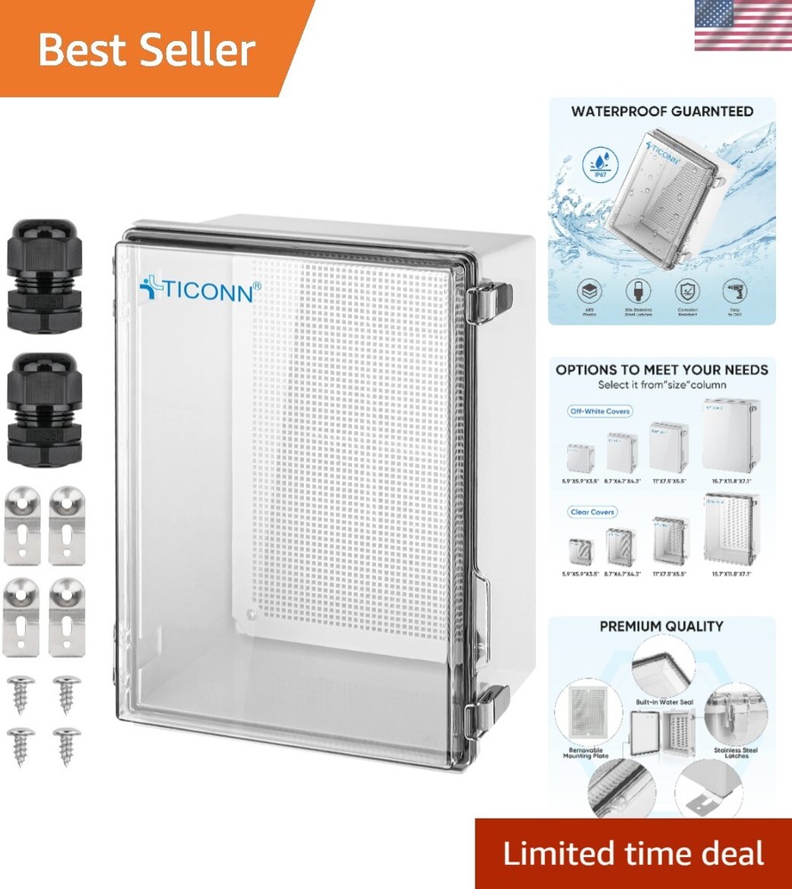 Waterproof IP67 ABS Plastic Junction Box with Hinged Cover for Electrical Wiring-image