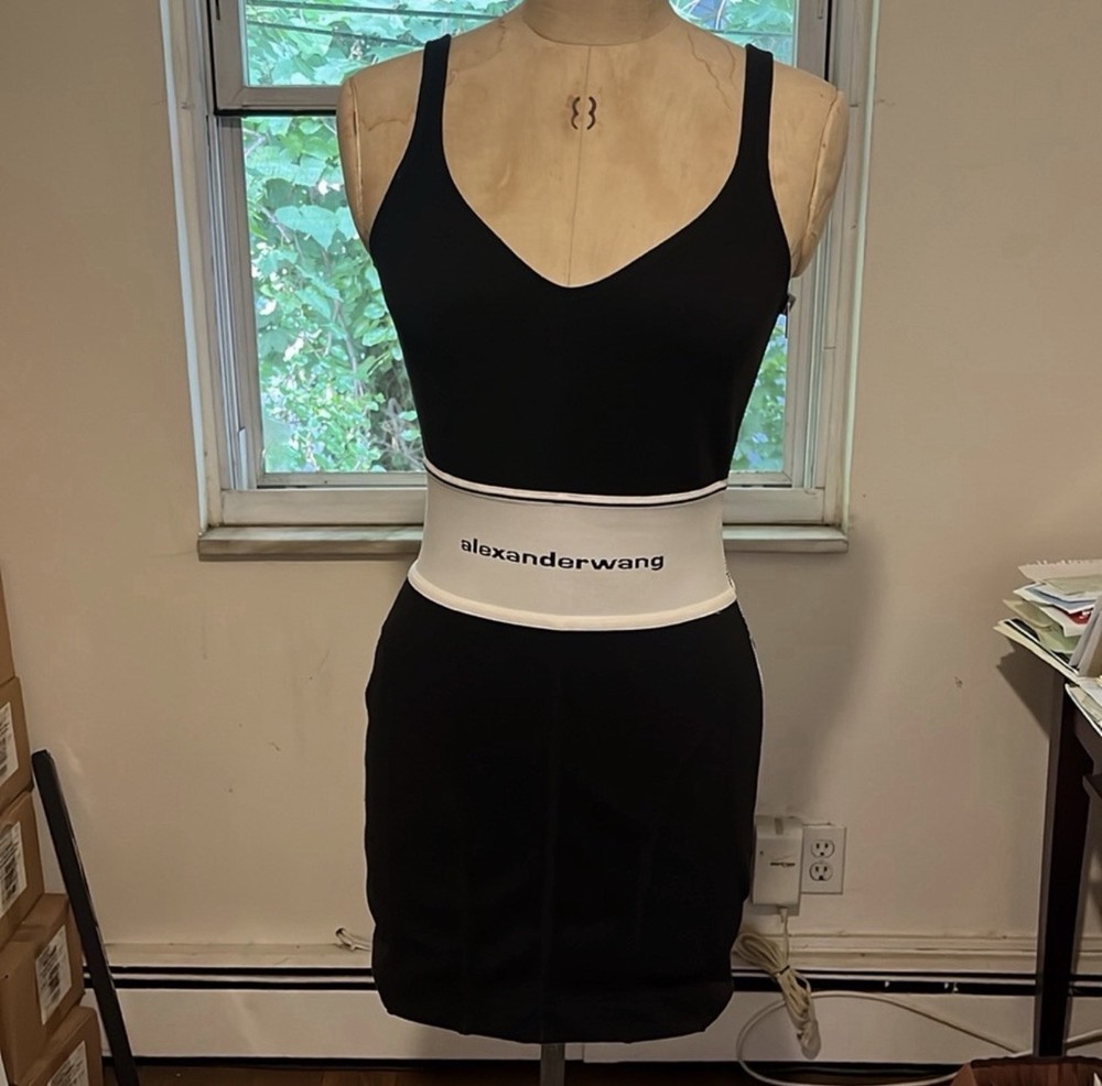 Alexander Wang Bodycon Mini Sleeveless Dress Black Size S