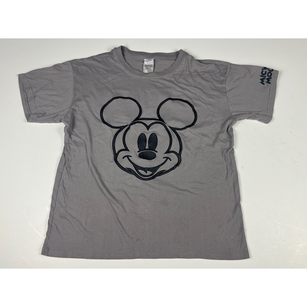Disney Mickey Mouse T-Shirt Gray Adult L Short Sleeve Graphic Tee