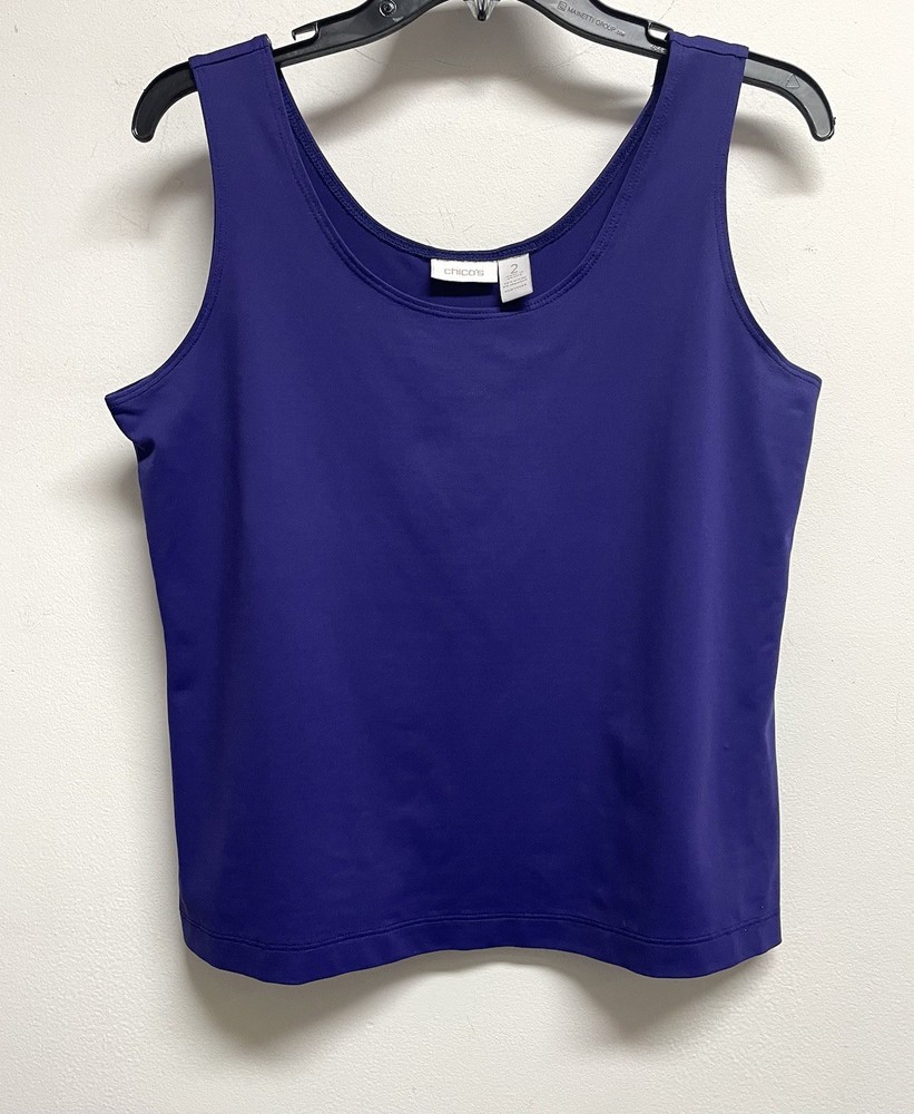 CHICO’S Size 2 Iris Purple/Blue Sleeveless Tank Top Shirt Shell - Women’s L