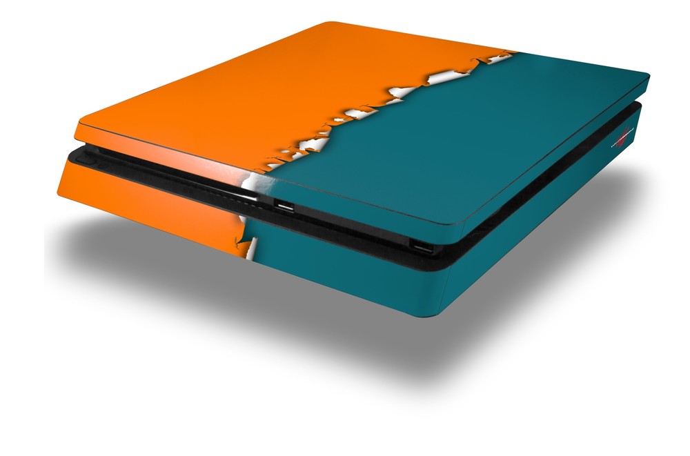 Skin for PS4 Slim Ripped Colors Orange Seafoam Green Playstation 4 Console