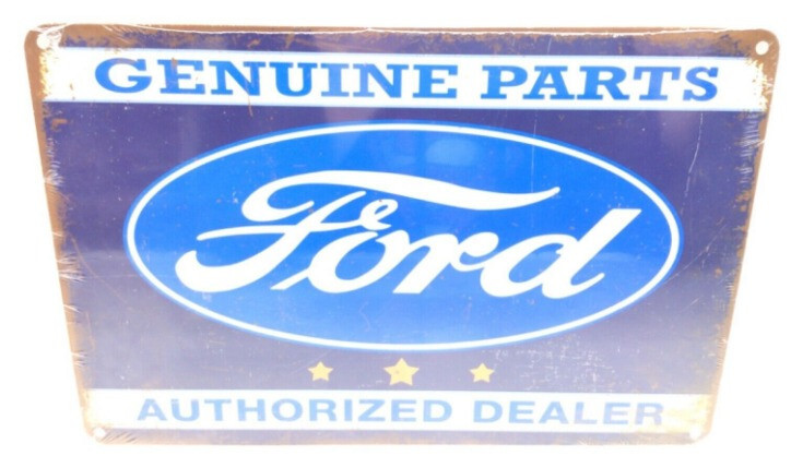Genuine Parts Ford Dealer Metal Tin Sign 4 Corner Holes Home - Garage Decoration