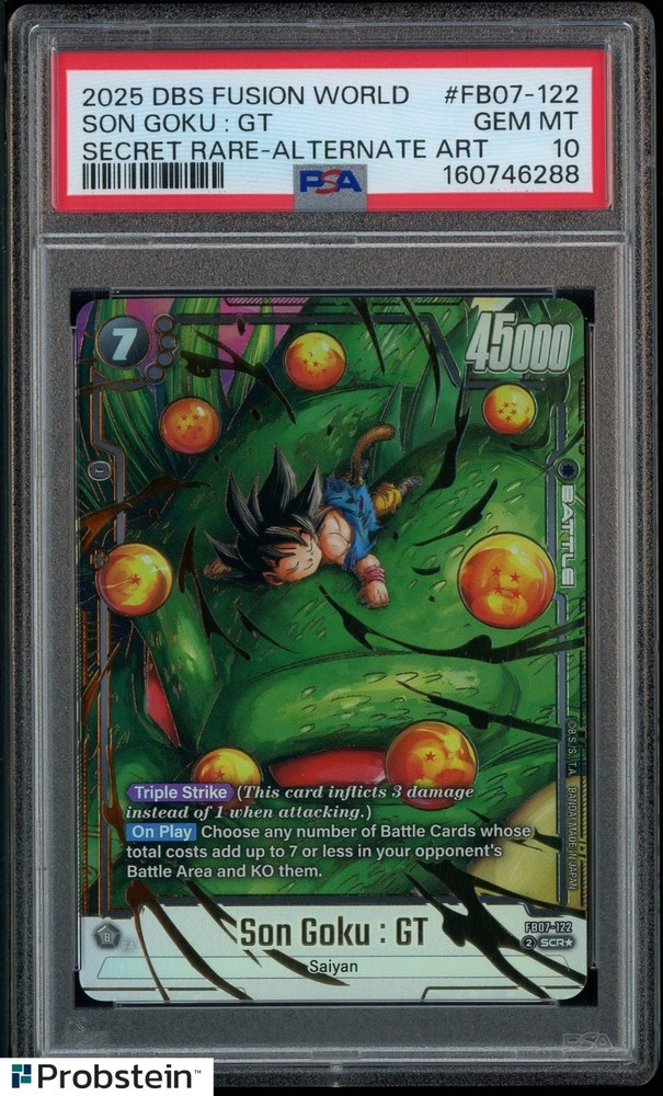 Dragon Ball Super Son Goku GT SCR Foil Battle Card FB07-122 Triple Strike PSA 10PROBSTEIN is actively accepting consignments !!