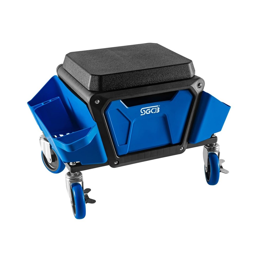 SGCB Automotive Mobile Rolling Mechanics Stool - Heavy Duty Roller Creeper Se...