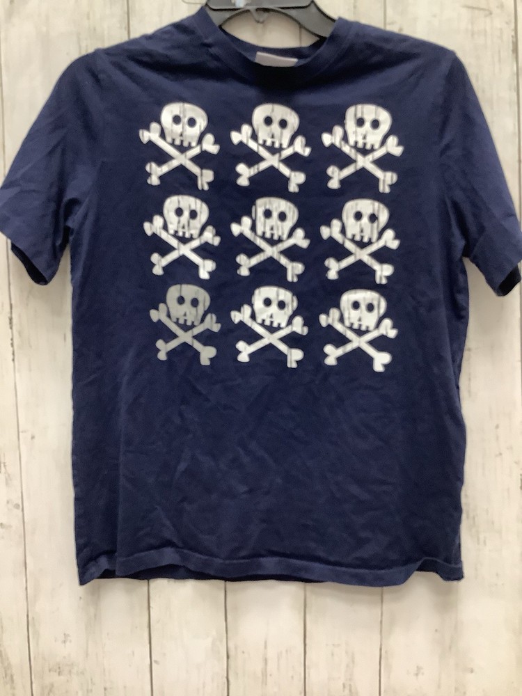 Hanna Andersson Kids Short Sleeve Skull & Crossbones Pirate Graphic Tee - Navy