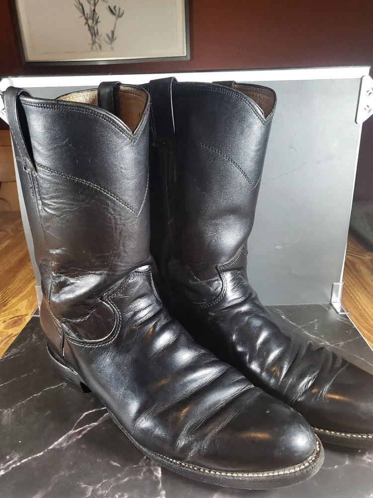 Men's Black Justin Roper Boots Size 10R Western Cowboy Style