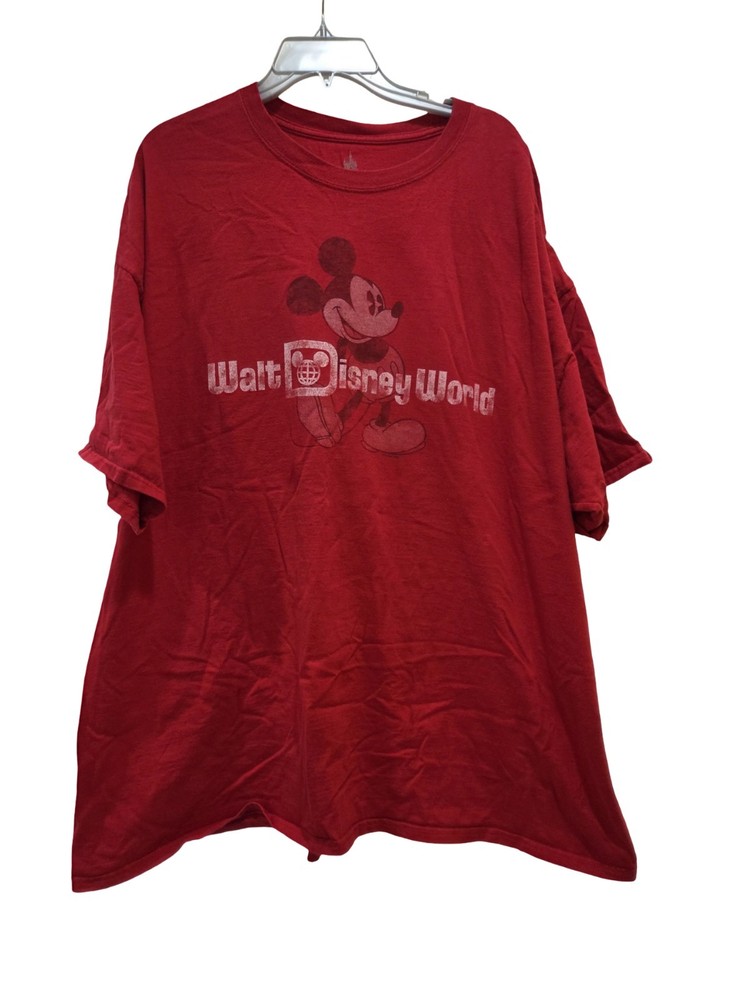 Disney Hanes Walt Disney World Mickey Graphic Red T-Shirt Men's 3XL GUC *READ*