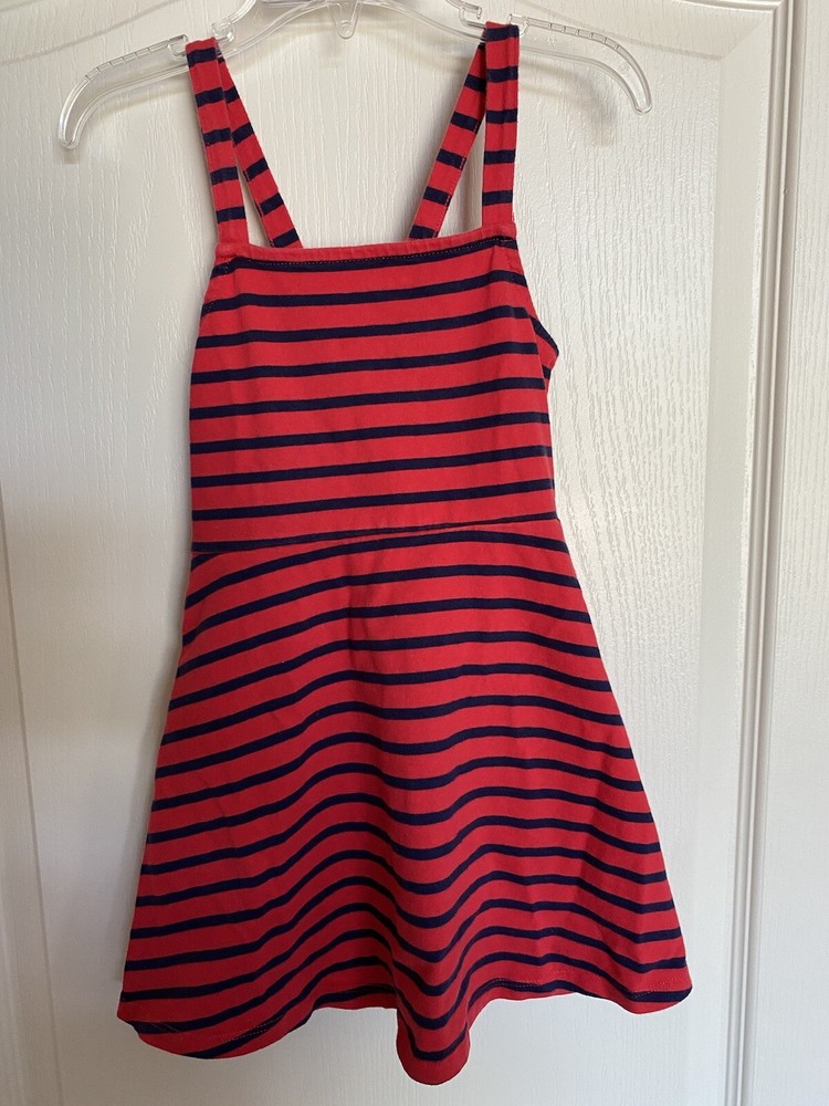 Gymboree Girls Size 4 Red and Navy Striped Sundress