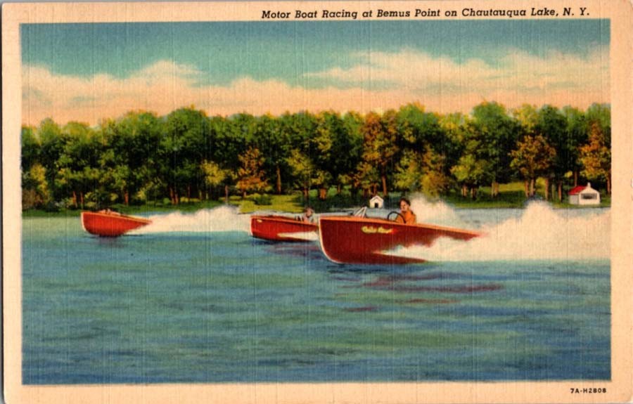 Chautauqua Lake - Jamestown New York NY : BOAT SCENE m/14 BA2252
